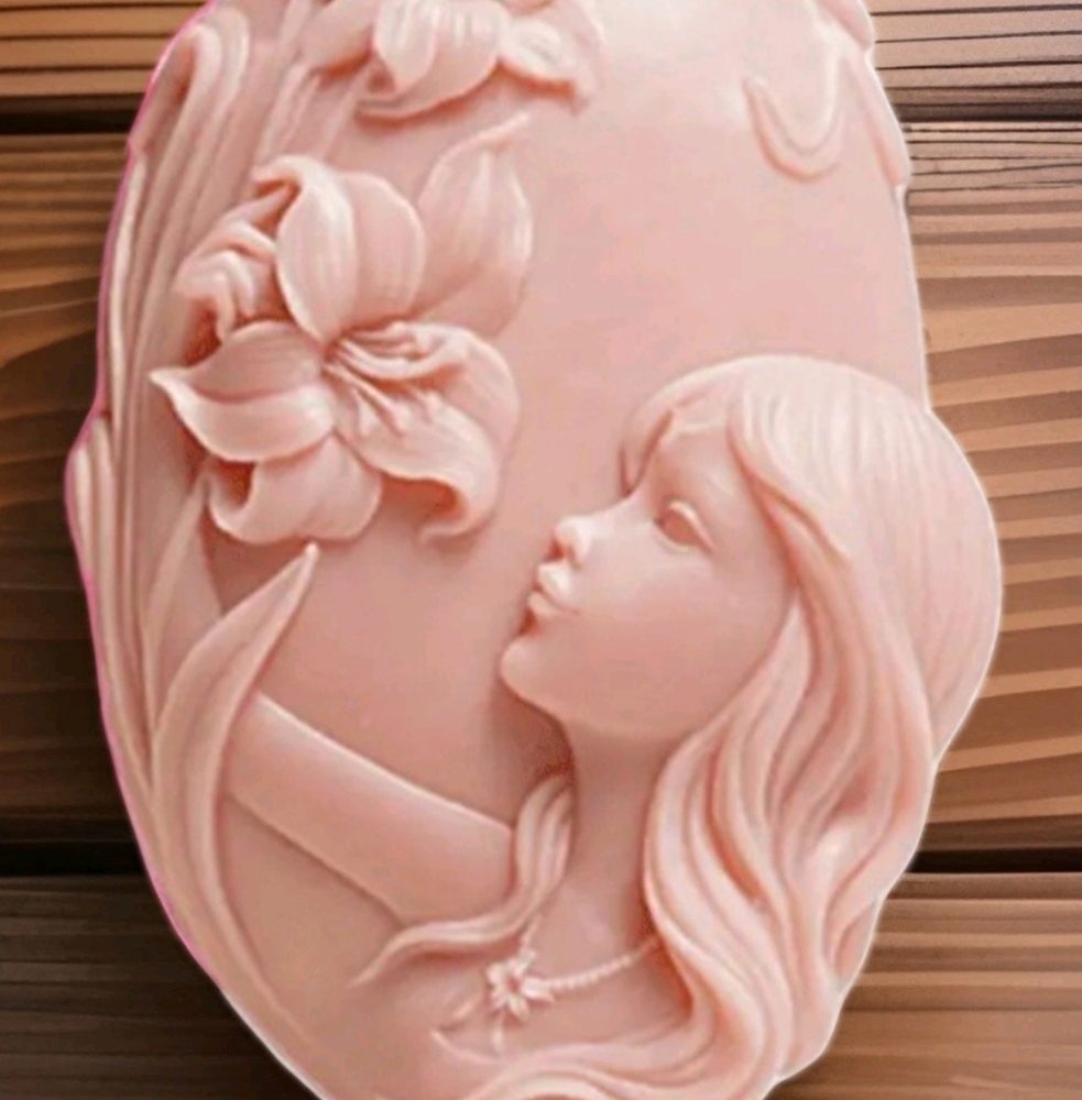 Sandalwood Soap Bar | Girl Smelling Flowers Hand Crafted In USA